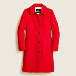 Authentic J.Crew red Madeline coat 8 Stadium Double cloth $398